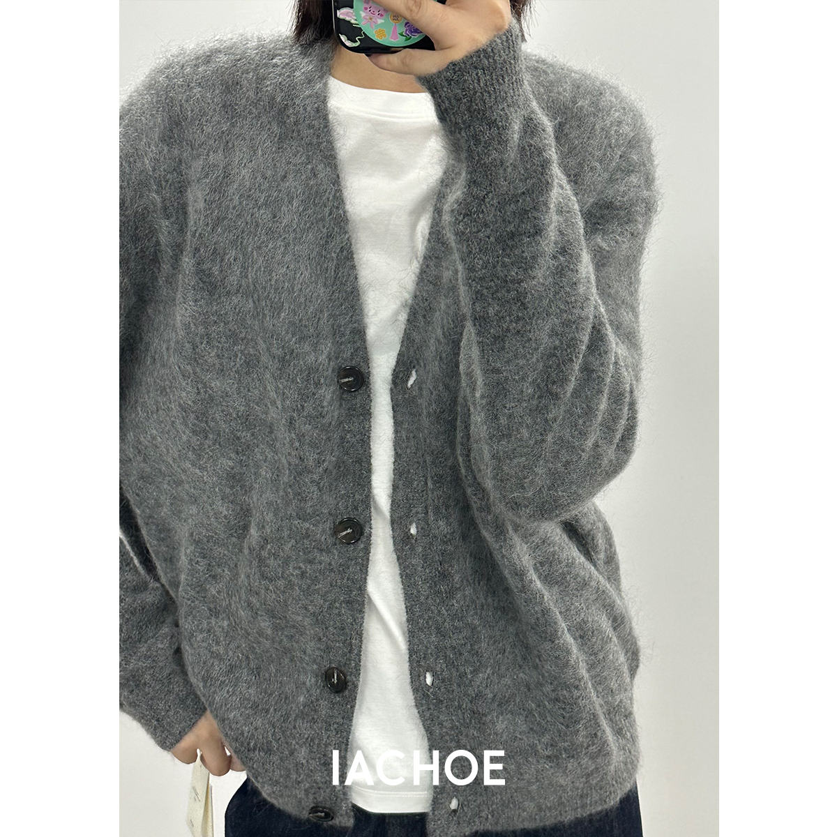 IACHOE含马海毛开衫3561506006