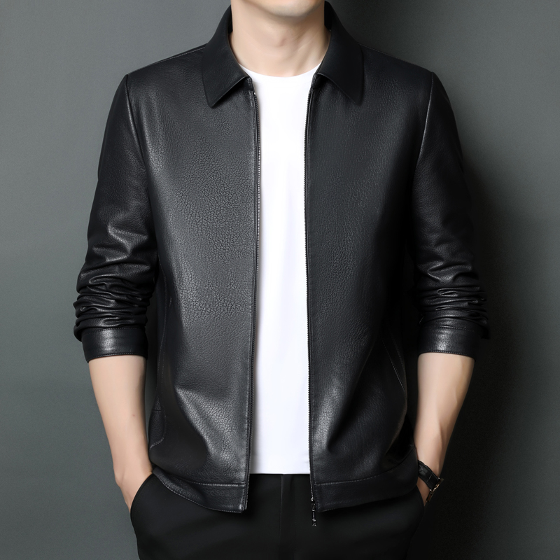2335真皮男装翻领外套 商务休闲稳重大气  10