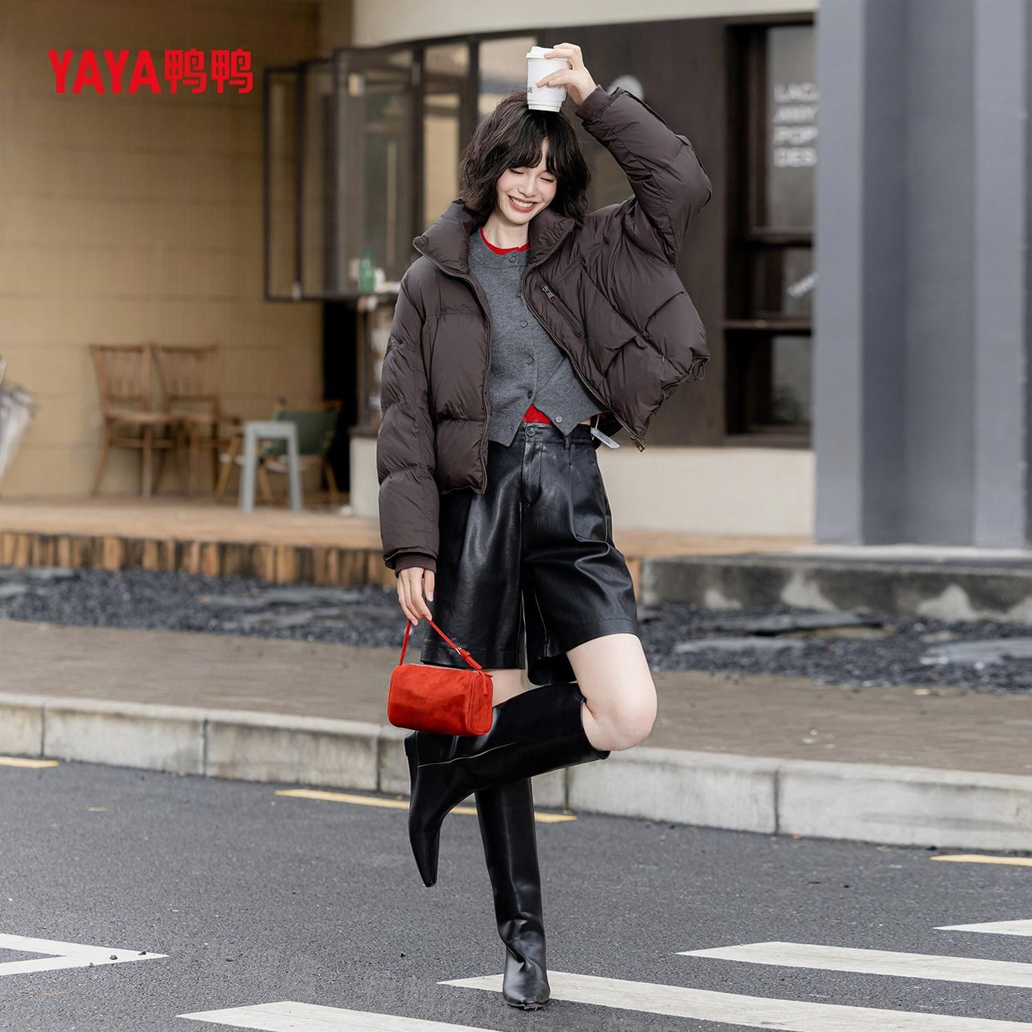 YAYA/鸭鸭秋冬新款短款休闲时尚百搭潮流百搭羽绒服YE4B619272N