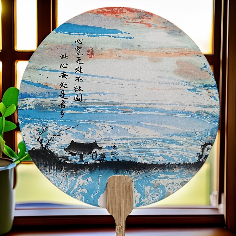 非遗漆扇，手工制作，图案独特，N0退N0换