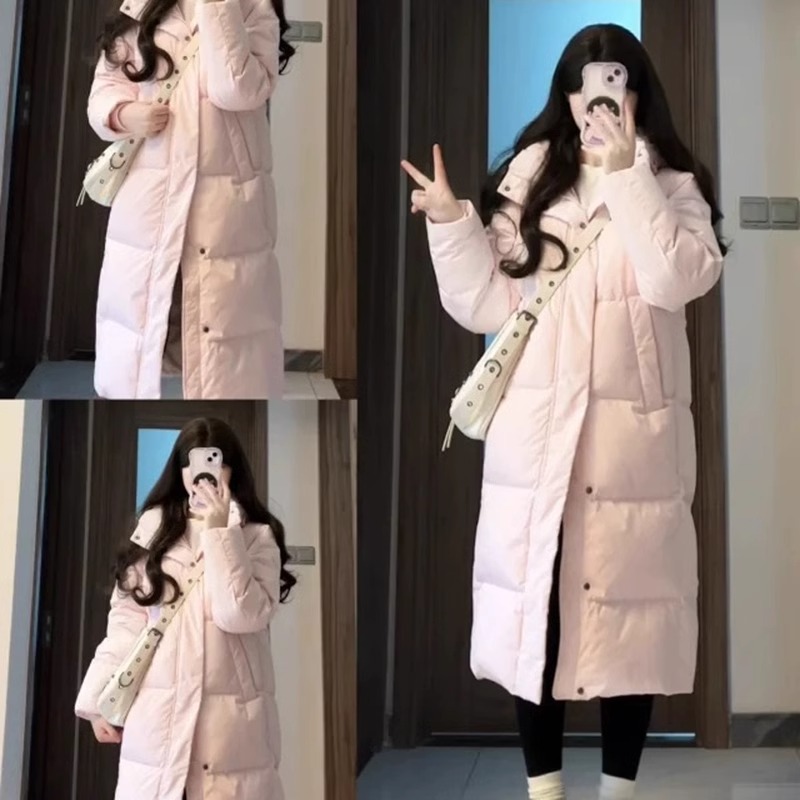 中戏棉服女2025年新款冬季中长款加厚过膝韩系小个子棉衣棉袄