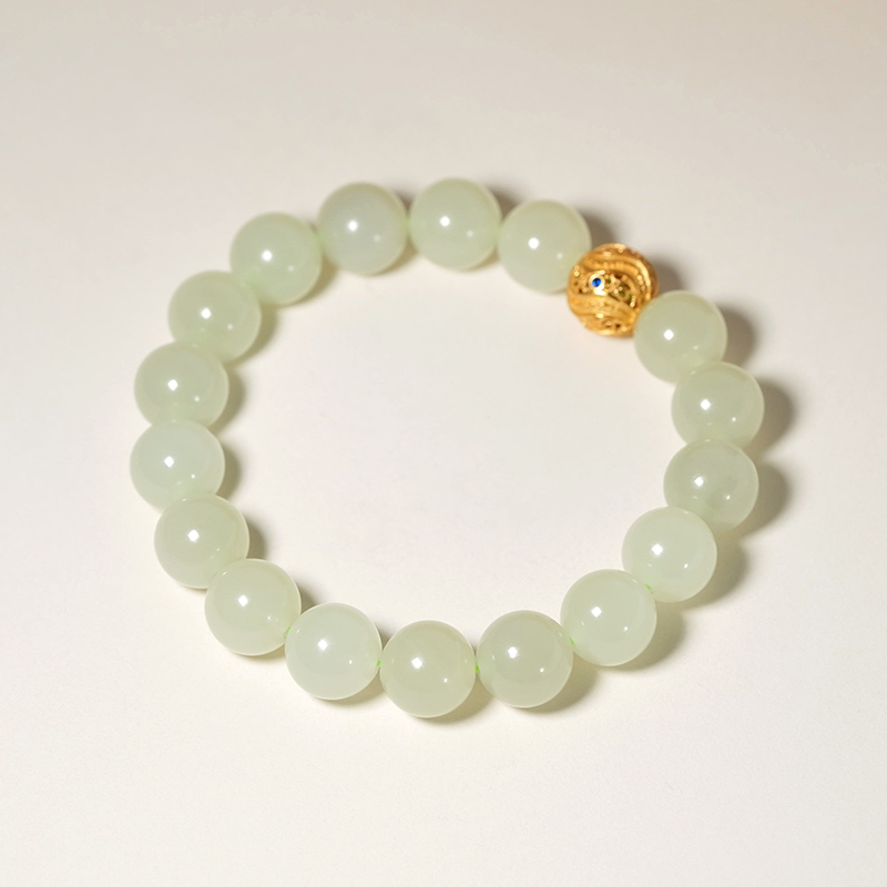 【石泽珠宝】和田玉晴水手串轻奢时尚百搭10mm