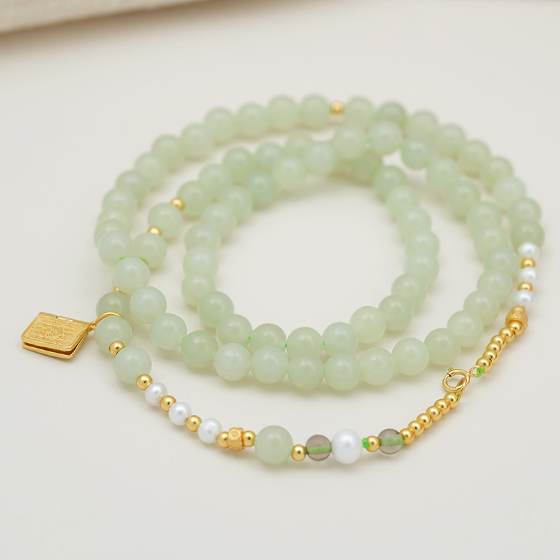 【石泽珠宝】和田玉晴水珠链百搭时尚项链6mm