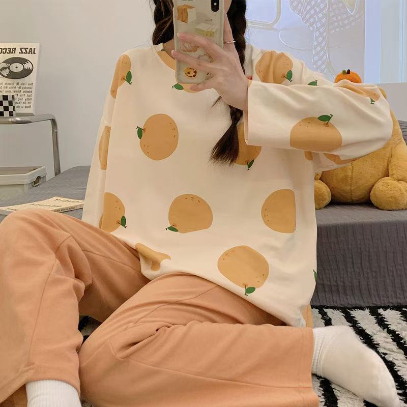 秋季长袖睡衣女款可爱卡通少女家居服休闲宽松套装