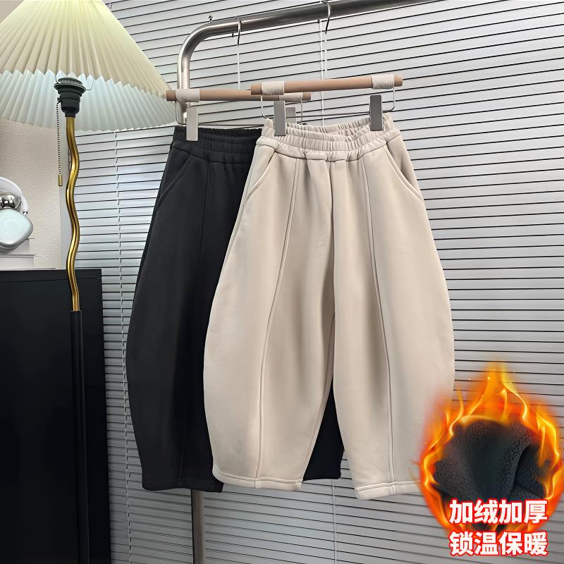 【百搭加绒弯刀裤】儿童冬装加绒运动裤男女童中大童舒适洋气长裤