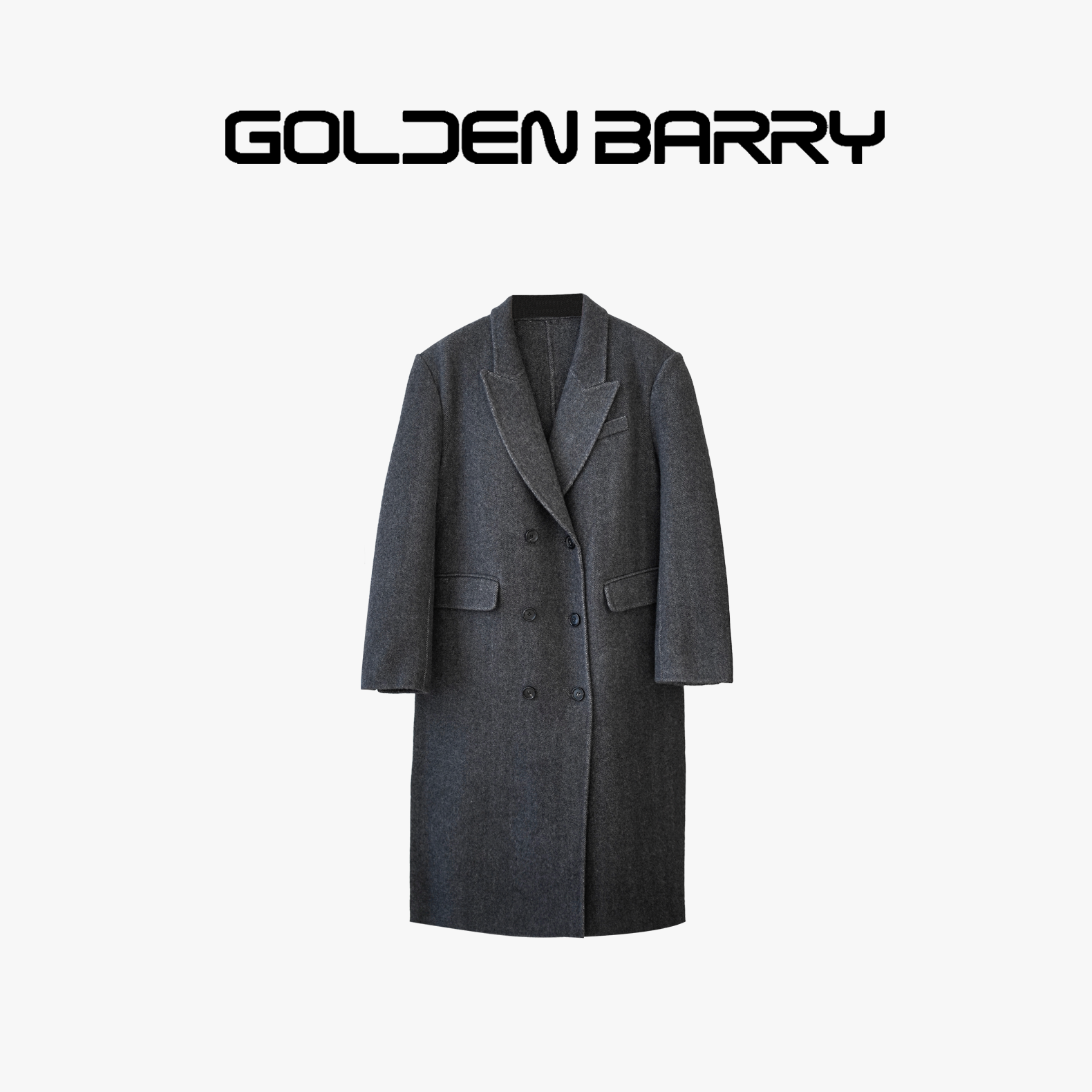 【丛姐专属】142067休闲双面呢经典大衣翻领双排扣双面呢手工大衣