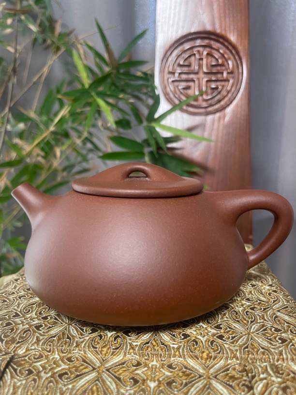 原矿紫砂壶景舟石瓢.容量300cc.原矿红皮龙泥料