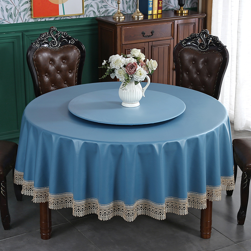 防尘遮盖防滑圆形通用餐桌盖布防水防油免洗茶几垫轻奢风万用盖布
