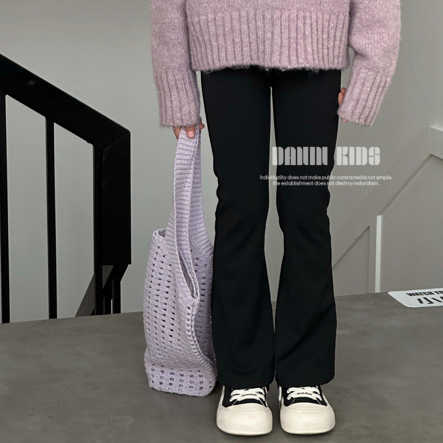 【嗒囜】女童修身加绒裤显瘦微喇裤中大童外穿打底裤长裤