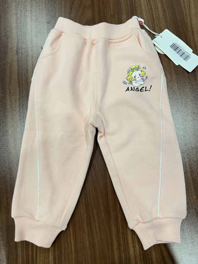Petit Avril/贝甜女童粉色毛圈加厚冬季针织裤A47