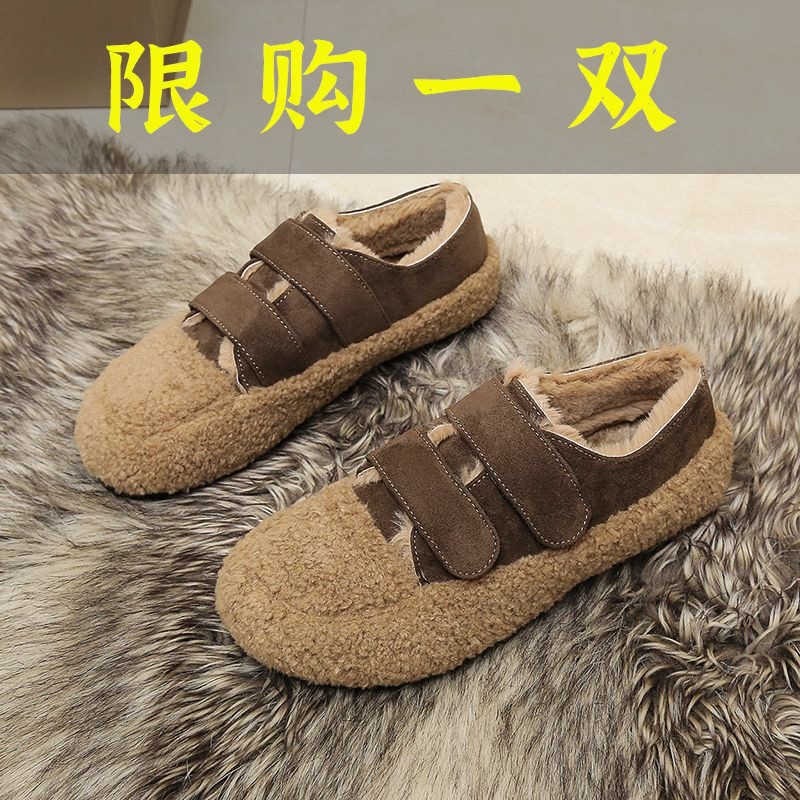 百丽纯爱毛毛鞋女秋冬外穿2023年新款秋冬皮毛一体厚底网红百搭