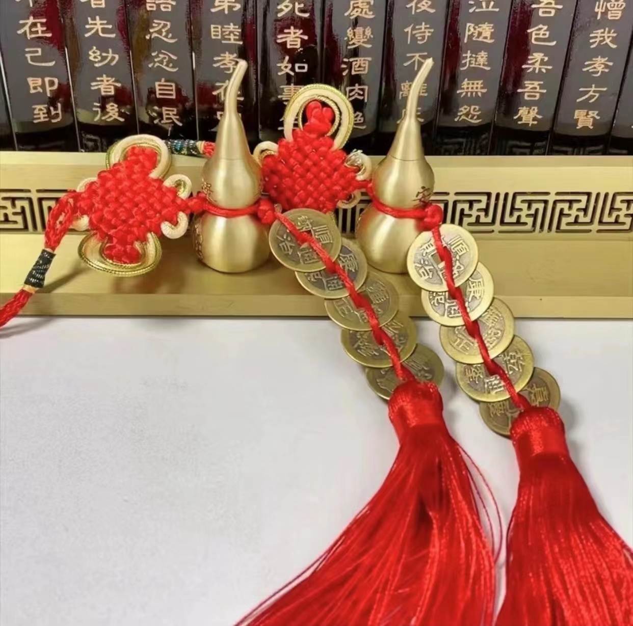 精品黄铜刻字葫芦五帝钱挂饰挂件装饰送人礼品