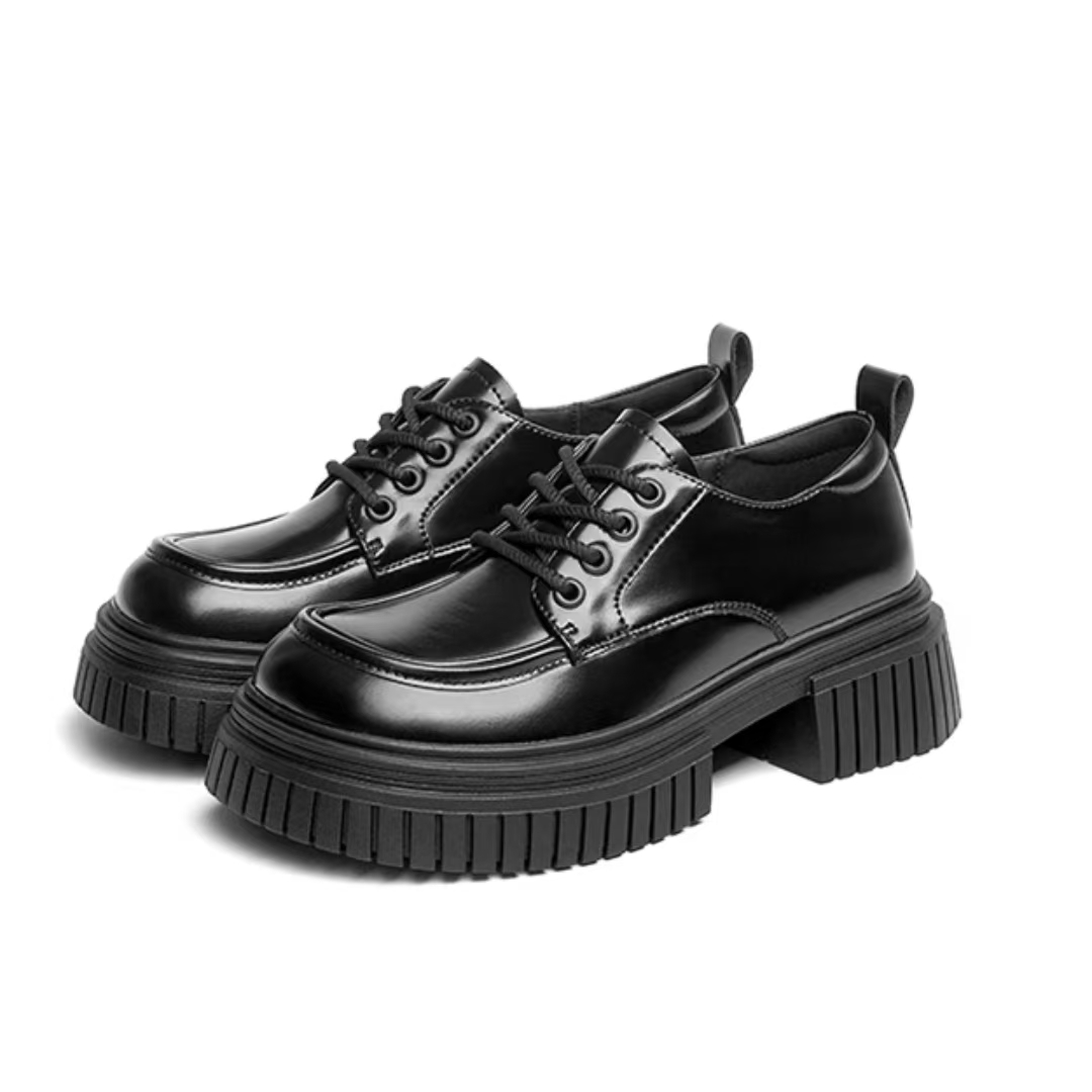 英伦风黑色乐福鞋线下专柜同款保证正品厚底乐福鞋时尚休闲