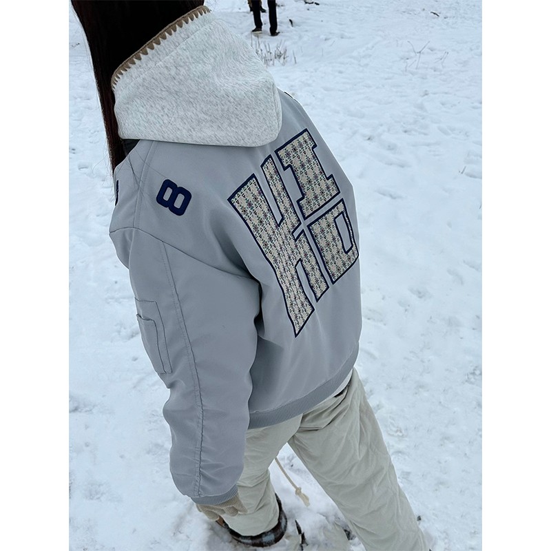 LIGGICC美式复古民族风刺绣外套男春秋痞帅夹棉编织棒球服情侣潮