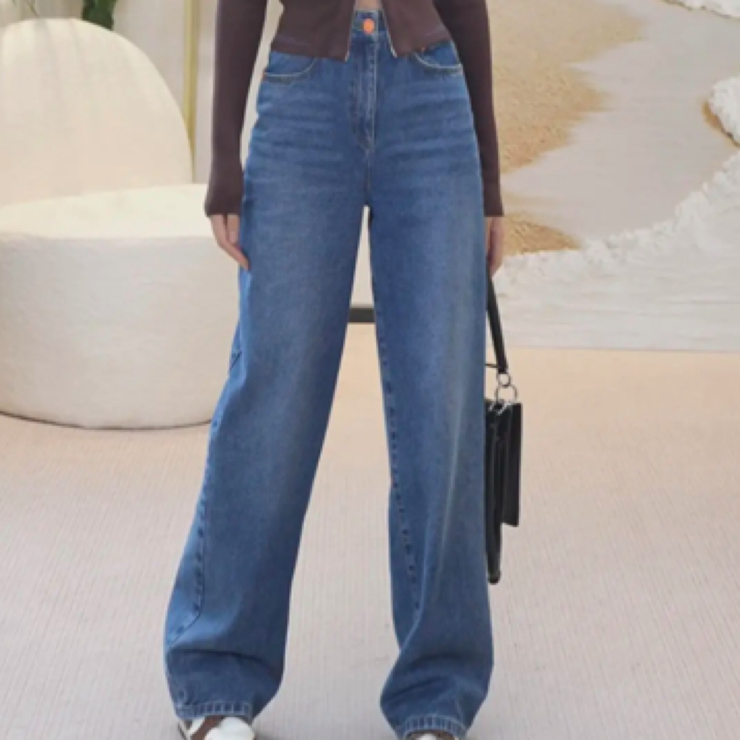 GIRDEAR/哥弟「摩登复古」新款复古百搭潮流显瘦显窄牛仔裤1100545