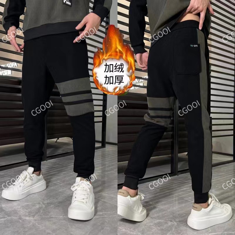 好大哥秋冬加绒加厚休闲卫裤男百搭潮流修身显瘦小脚裤