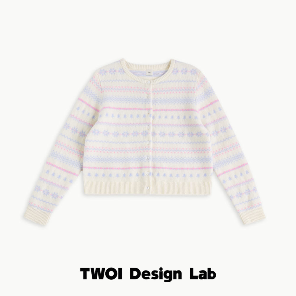 TWOI Design Lab "婴儿·费尔岛系列" 「奶油白澳毛小树雪花毛衣」 