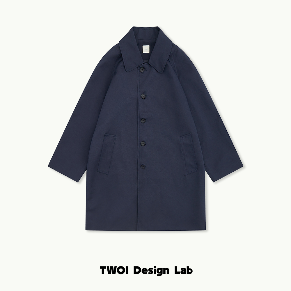 TWOI Design Lab"小个子的廓形风衣"「藏蓝廓形利落风衣」