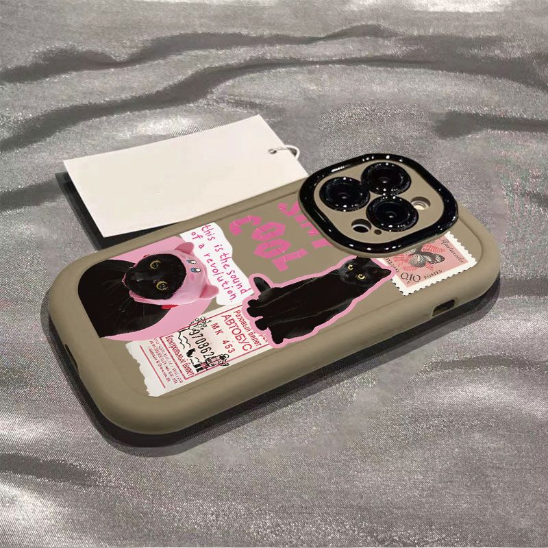邮票小猫iPhone15Pro创意全包苹果14/13Pro/12网红11Promax手机壳