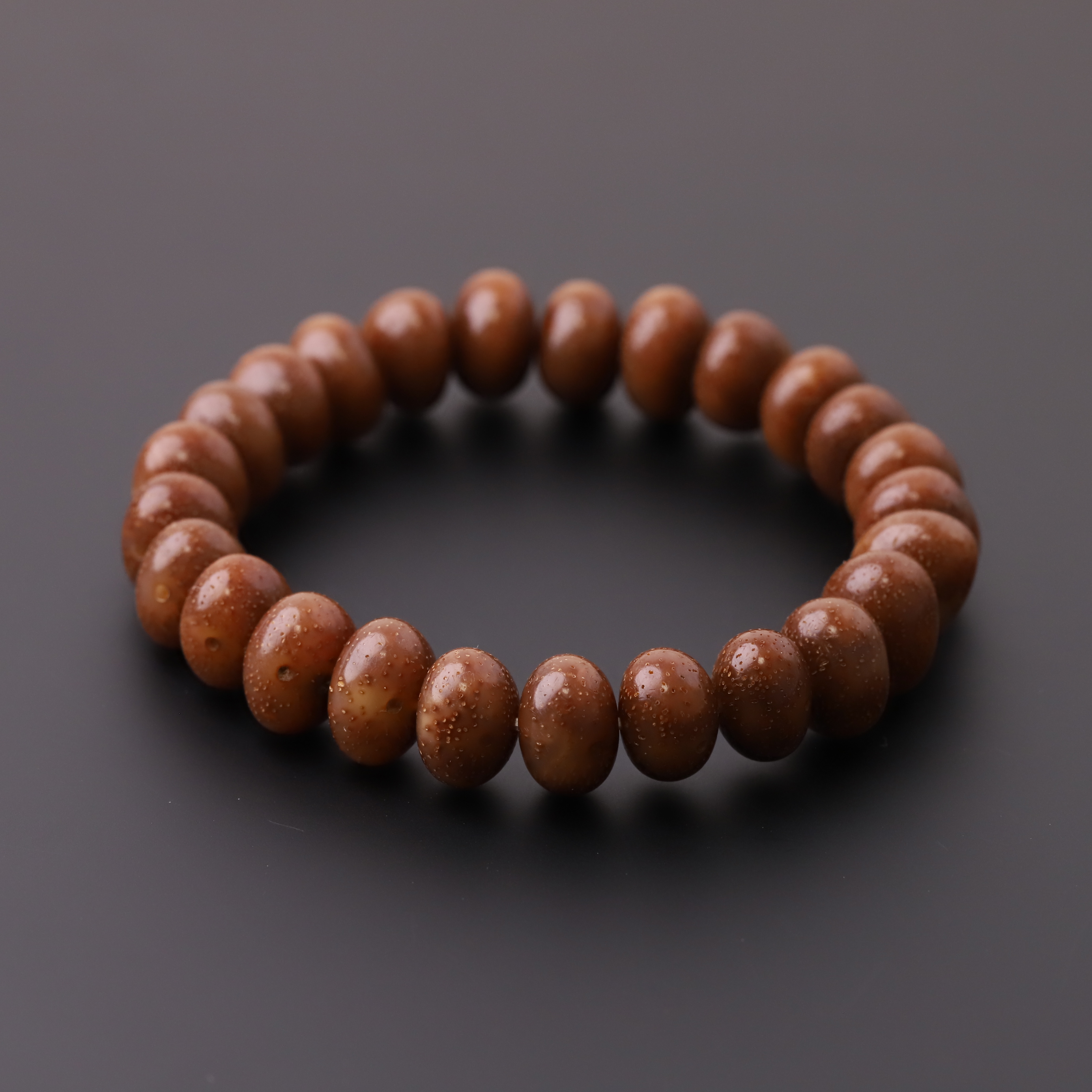 S7111【糯冰随形】原生态玉化籽随型星月菩提单圈手串（送工具）