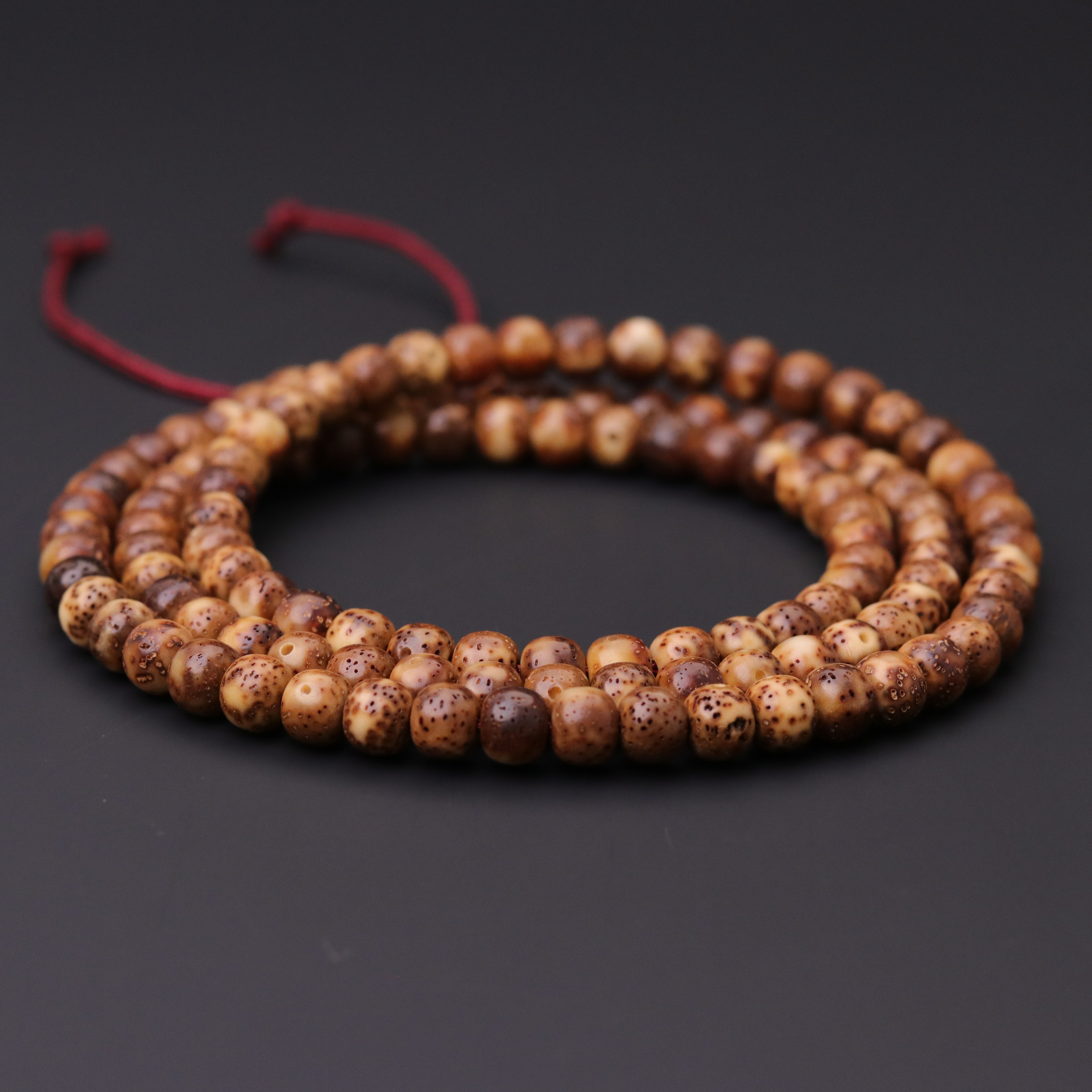 S6514-5【黑金星月】玉化原生态星月菩提长串108（送工具）