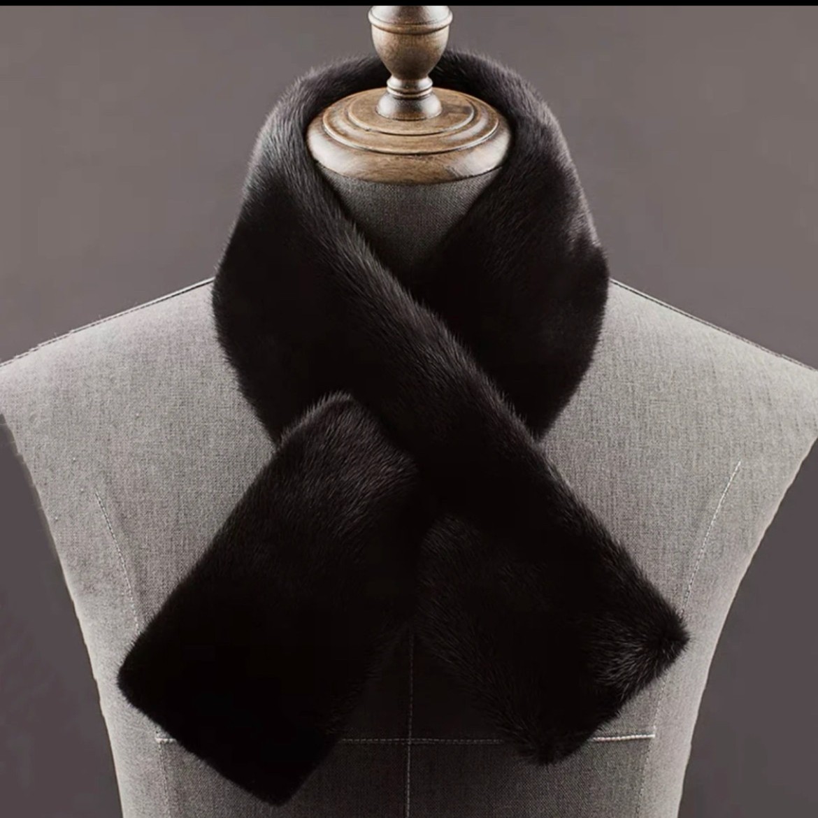 水貂毛 整皮皮草围巾90公分加长版双面围脖男女同款冬季保暖围脖