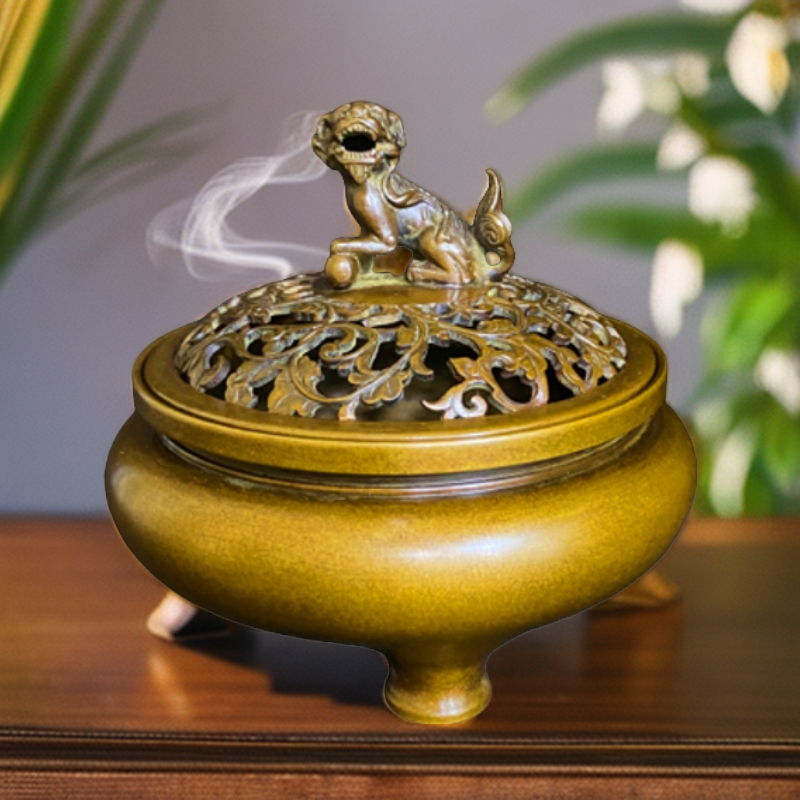 【善香缘工艺品】苏工庆松堂胡庆松制大鬲式熏炉12*12*11cm精工