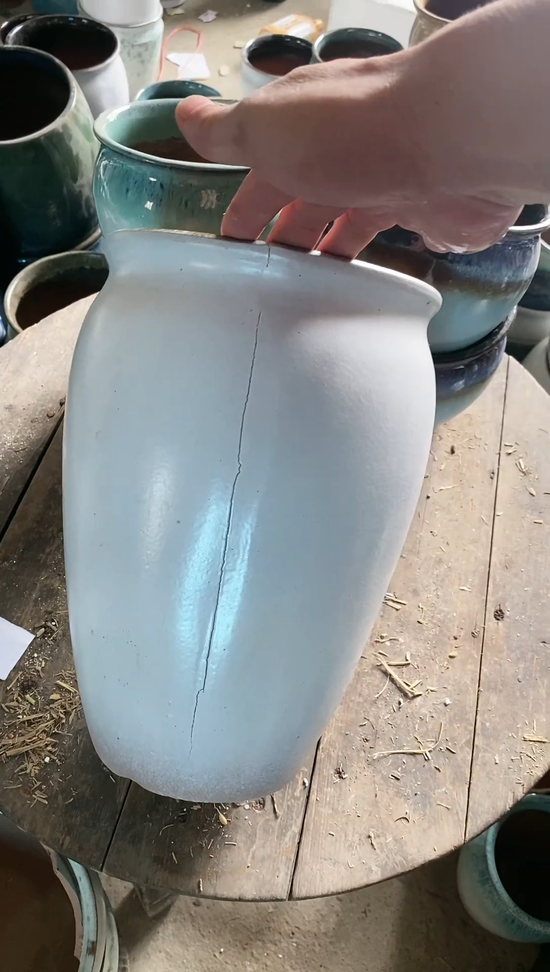 【闪购商品】陶20CM（含）-50CM（不含）30*20纯白色花盆1个 （瑕疵）