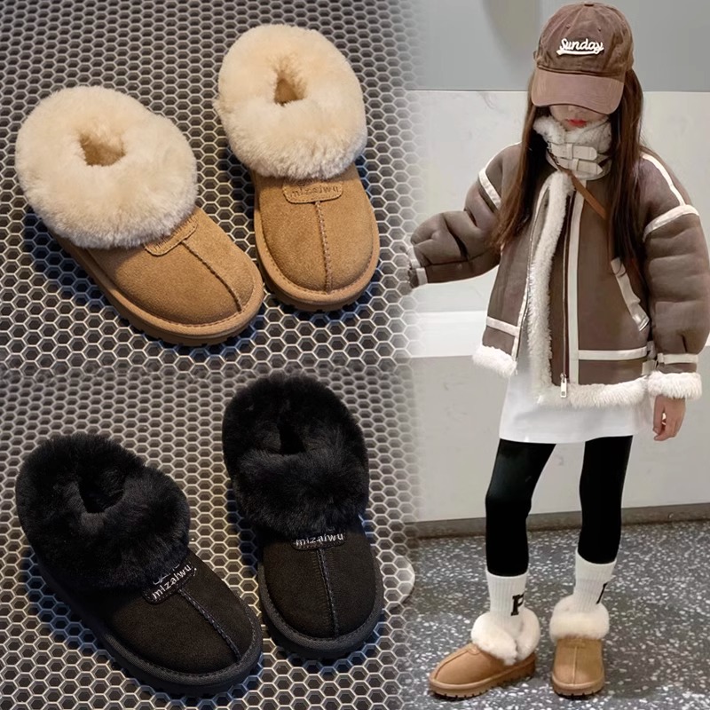 回力瑞儿童雪地靴加绒加厚2023新款女童棉鞋男童棉靴防滑短靴冬季