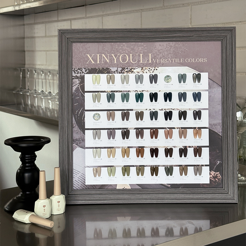 伈柚里48色格雷雾霾蓝流行色美甲店开店套装