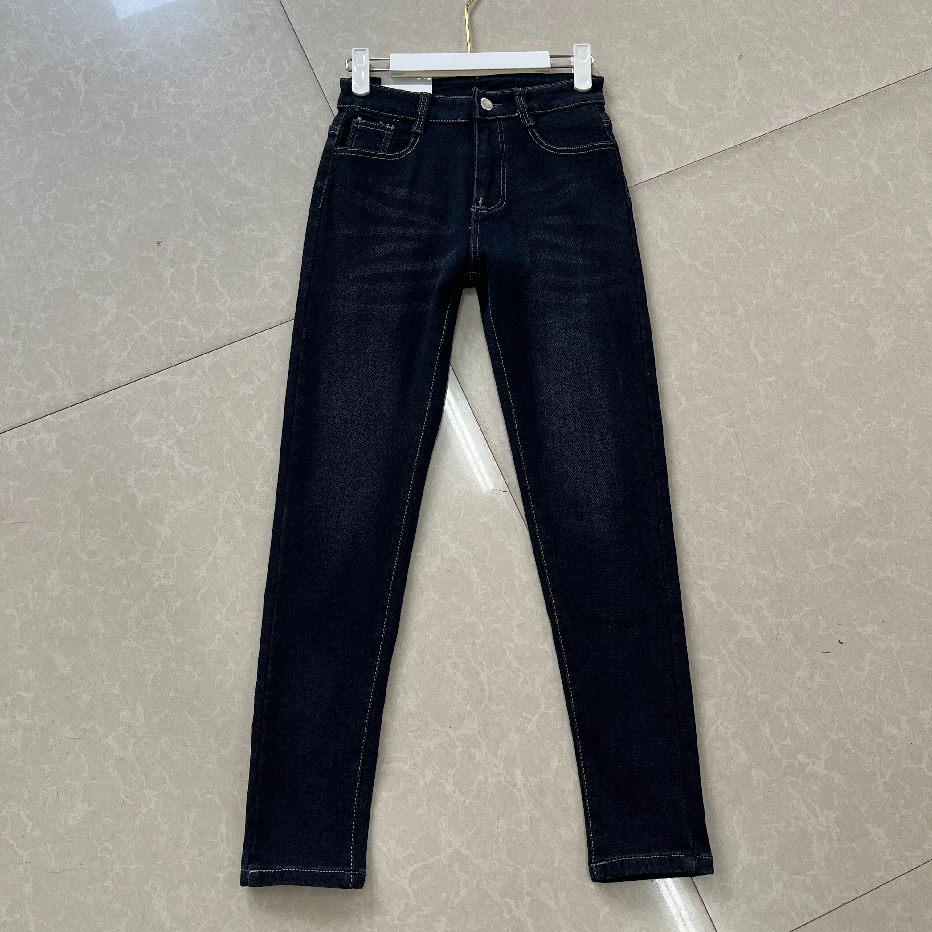 牛仔裤女加绒加厚显瘦小脚裤秋冬百搭弹力紧身铅笔裤2398#