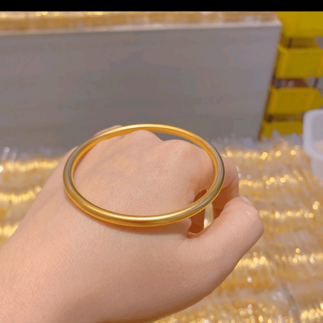 铜合金手镯 《4N》经典素圈手镯实心简约百搭光面镯子