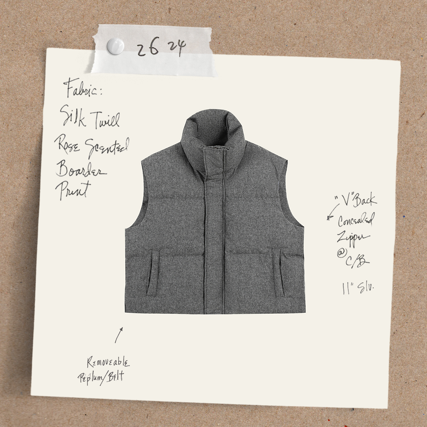 【煮茶】50羊毛色织面料+90白鸭绒羽绒女装马甲1369