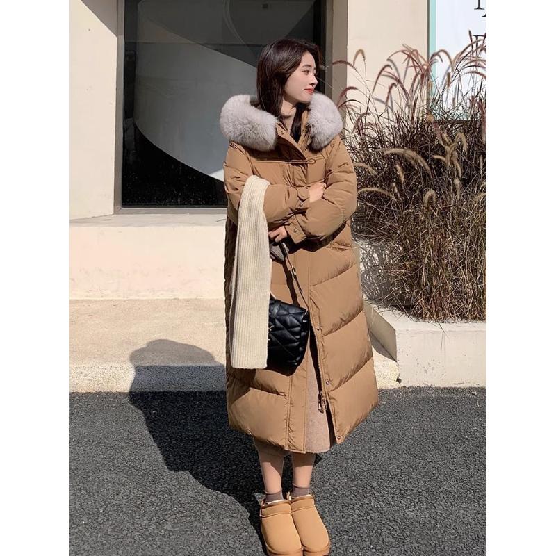 羽绒服洋气感中长款2023年加厚冬新款冬季女高档毛领爆款狐狸毛领