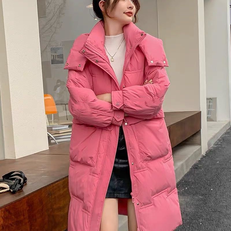 中长款羽绒服女冬小个子2023新款时尚洋气收腰设计感冬款外套