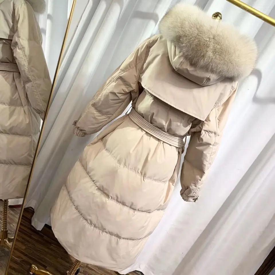 冬季流行爆款羽绒服女2022年新款中长款轻薄宽松长款过膝白