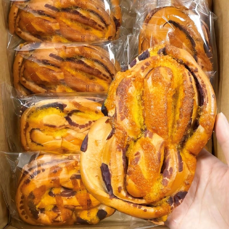 【整箱10袋】椰蓉紫薯夹心面包早餐面包紫薯饱腹代餐食品独立包装