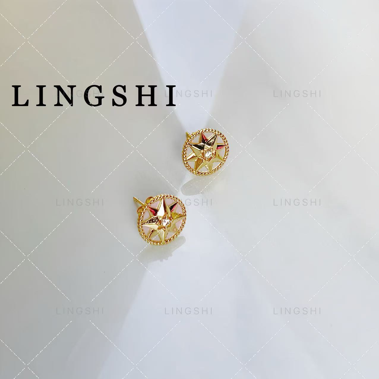 铜合金耳饰 Z7169-气质轻奢罗盘耳钉