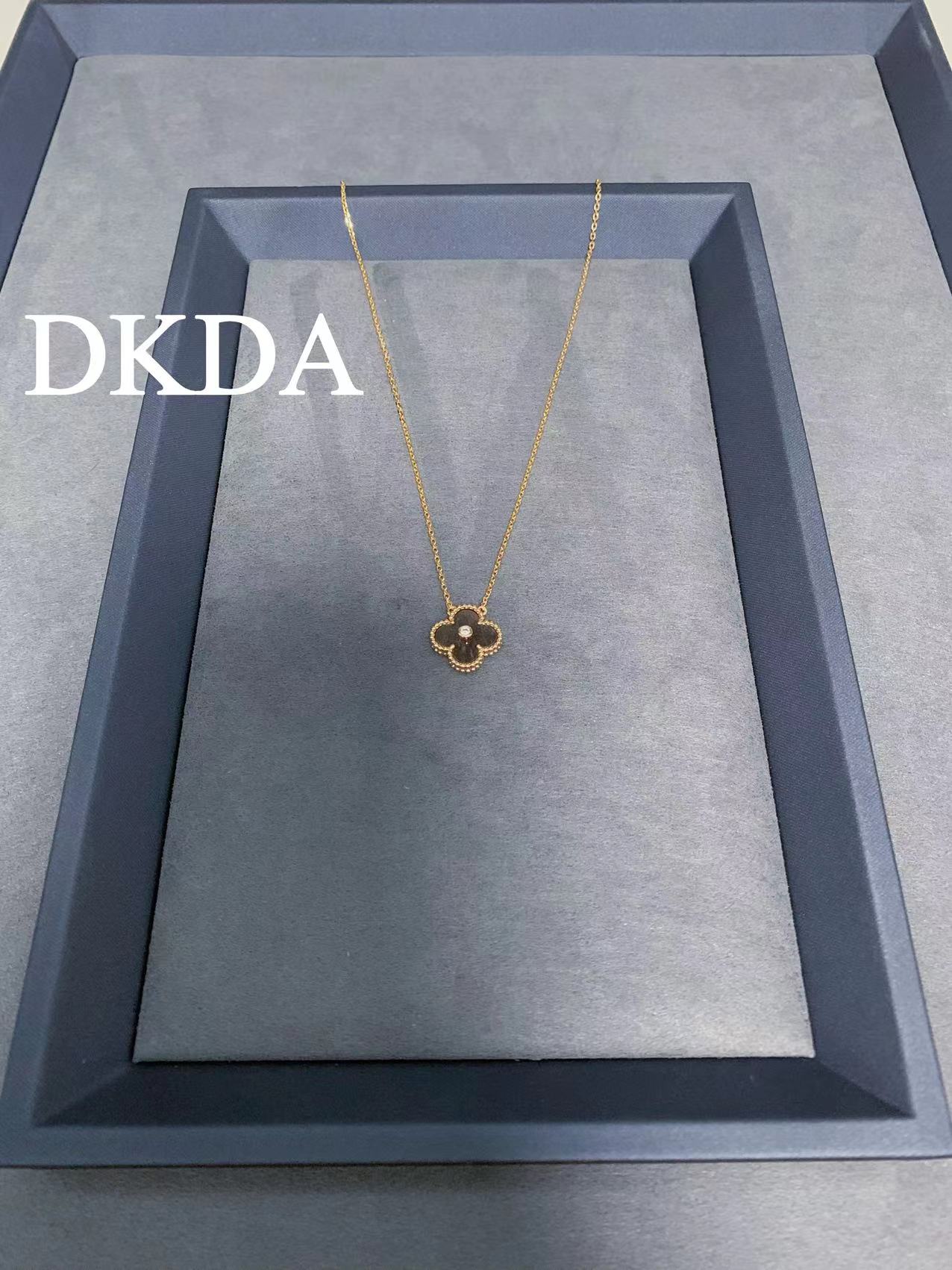 铜合金项链 A9860-灰色镶嵌单花项链