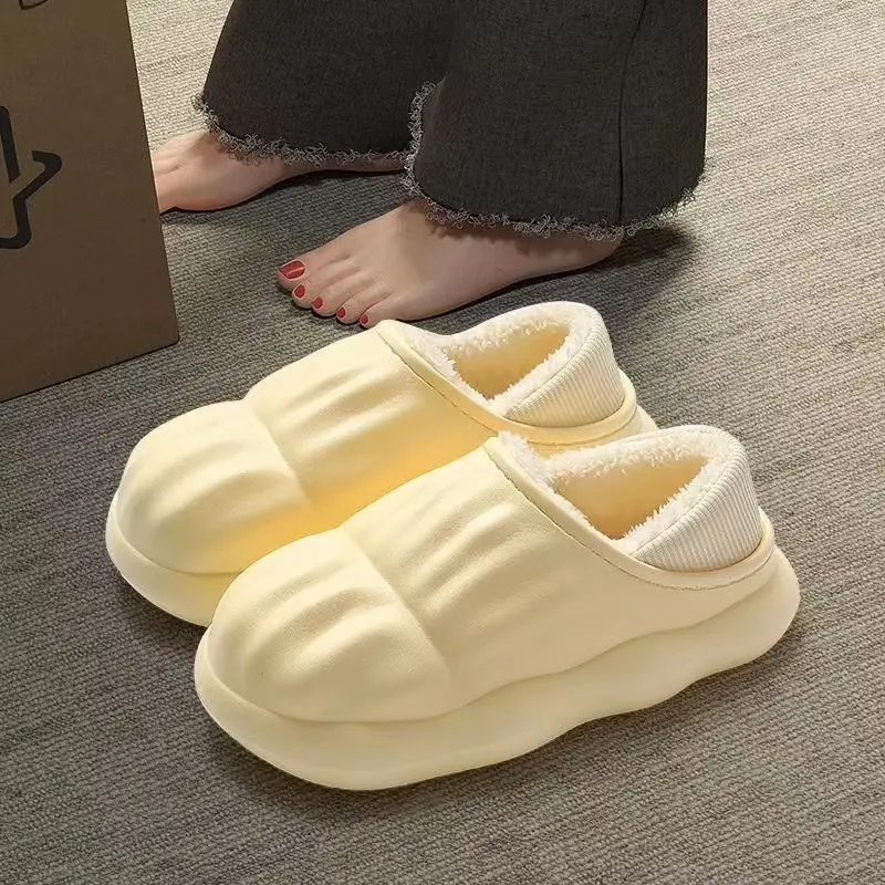 2023温暖新款防水棉拖鞋女士室内家居保暖包跟月子加绒软底棉鞋女