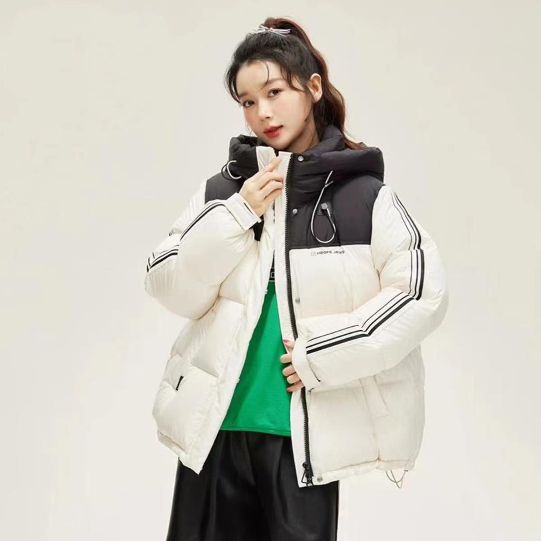 冬季羽绒羽绒服棉服女短款2023新款拼色面包服加厚运动休闲百搭