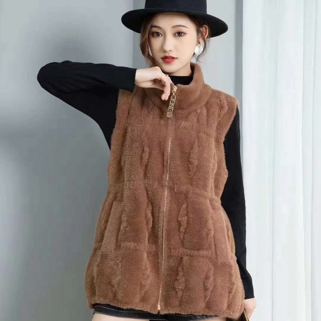 时尚秋冬外穿女款双面保暖韩版加厚潮流百搭女士连帽立领休闲背心