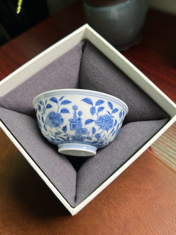 茶具陶瓷主人杯仿明成化寿石山茶花卉宫碗杯