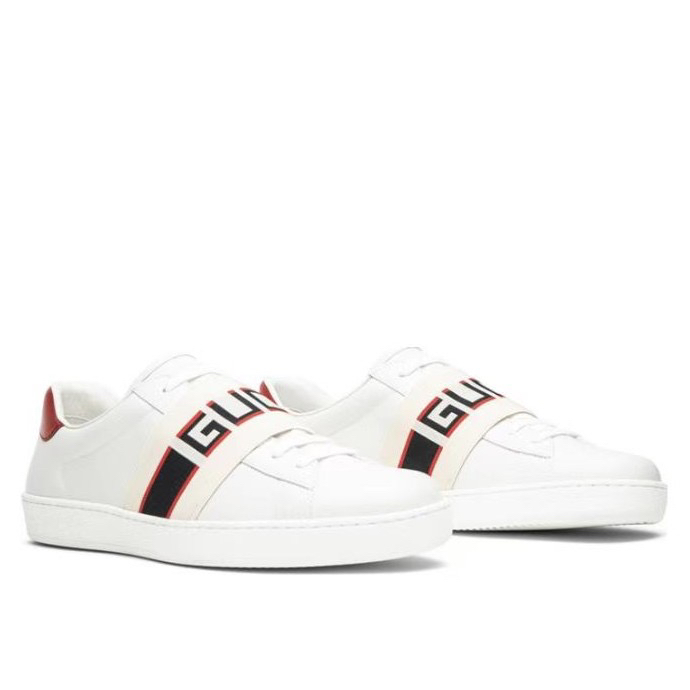 全新未使用 GUCCI/古驰 古驰 GUCCI 经典ace绑带小白鞋低帮百搭