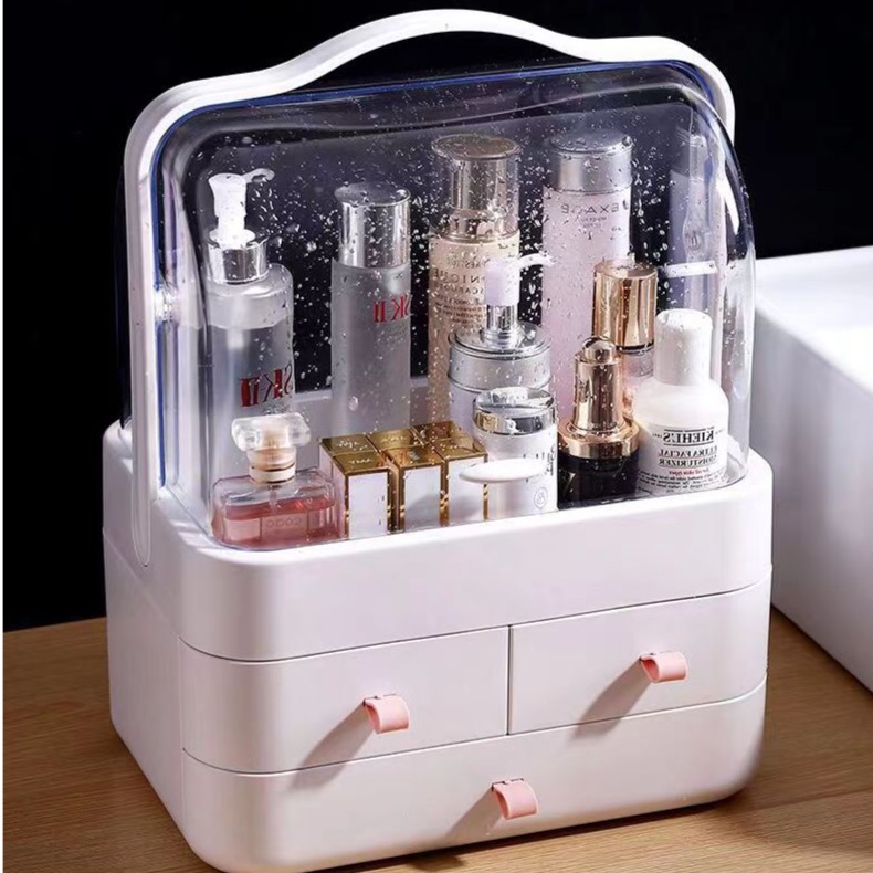 【宠粉福利】轻奢化妆品收纳盒抽屉式防尘护肤品收纳架大容量翻盖