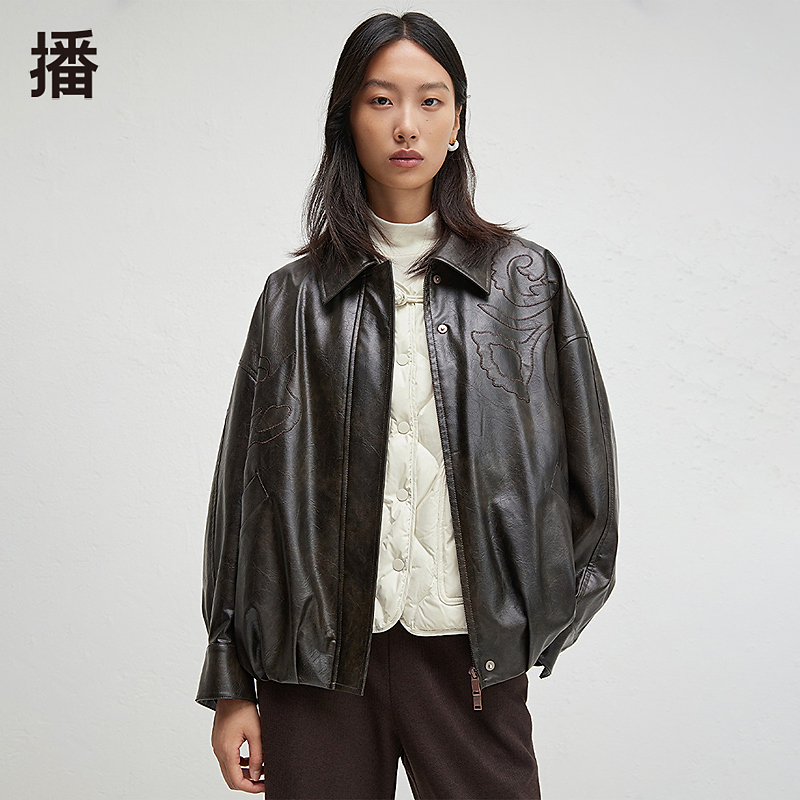 播时尚简约外翻衬衫领短外套BDR3WD3239