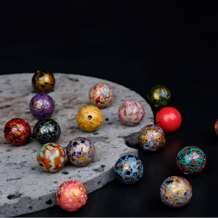 非遗大漆项链宝珠镶嵌工艺漆器大漆珠链男女盘玩高档送人