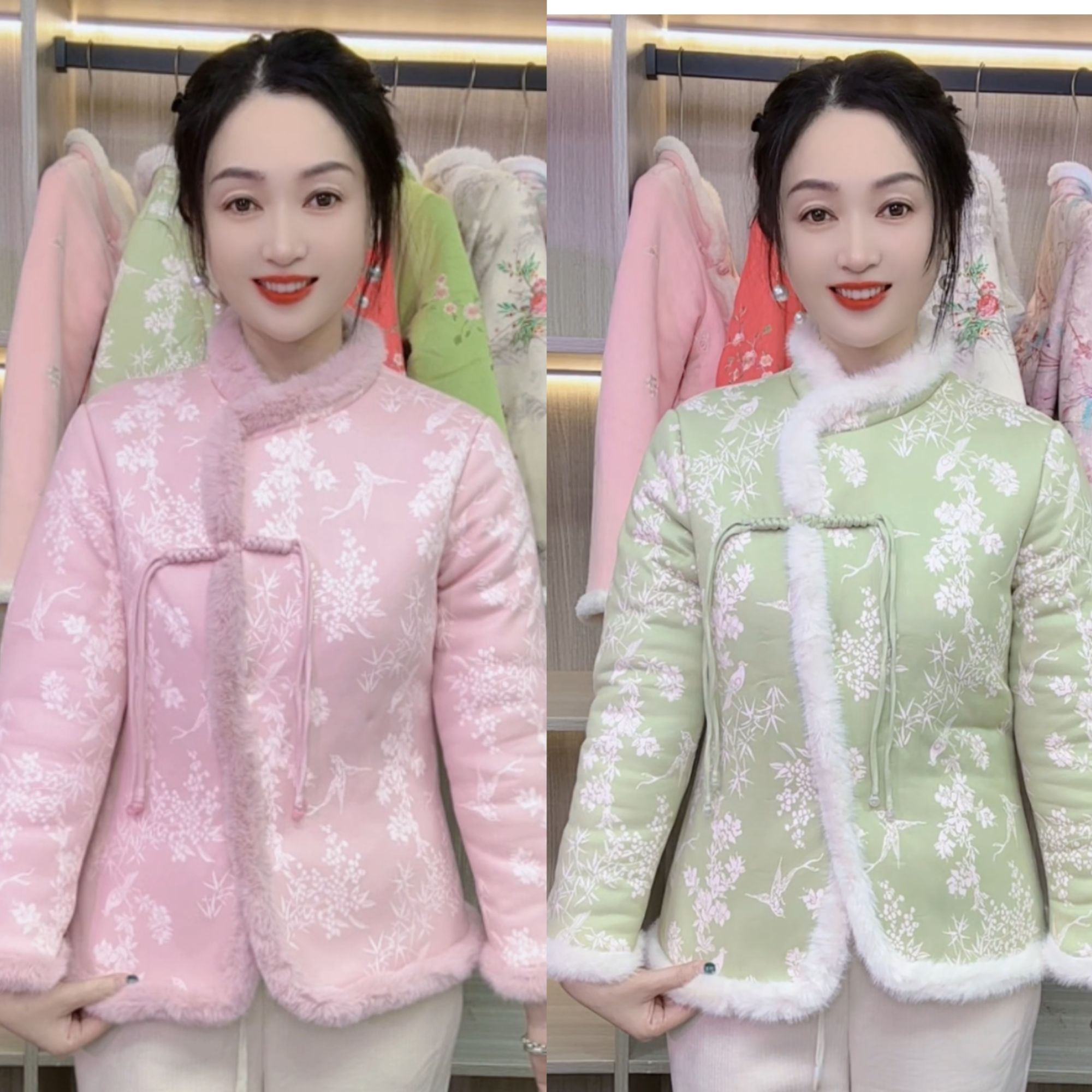 2025新款加绒加厚时尚显瘦国风冬季棉袄妈妈装