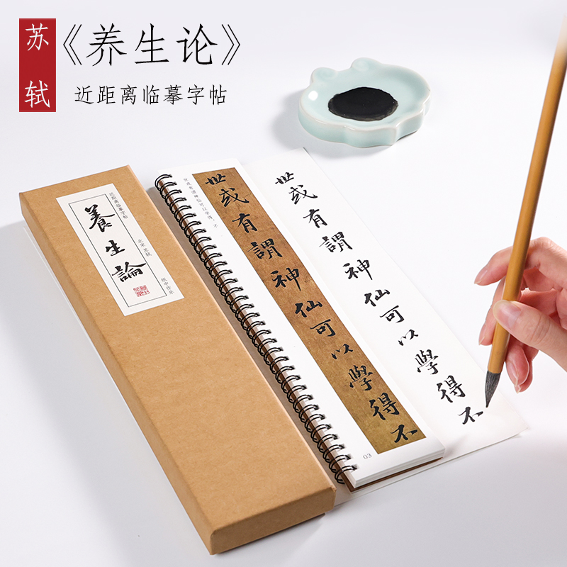 宋 苏轼 行书《养生论》 苏东坡毛笔书法学生大字帖近距离临摹字帖