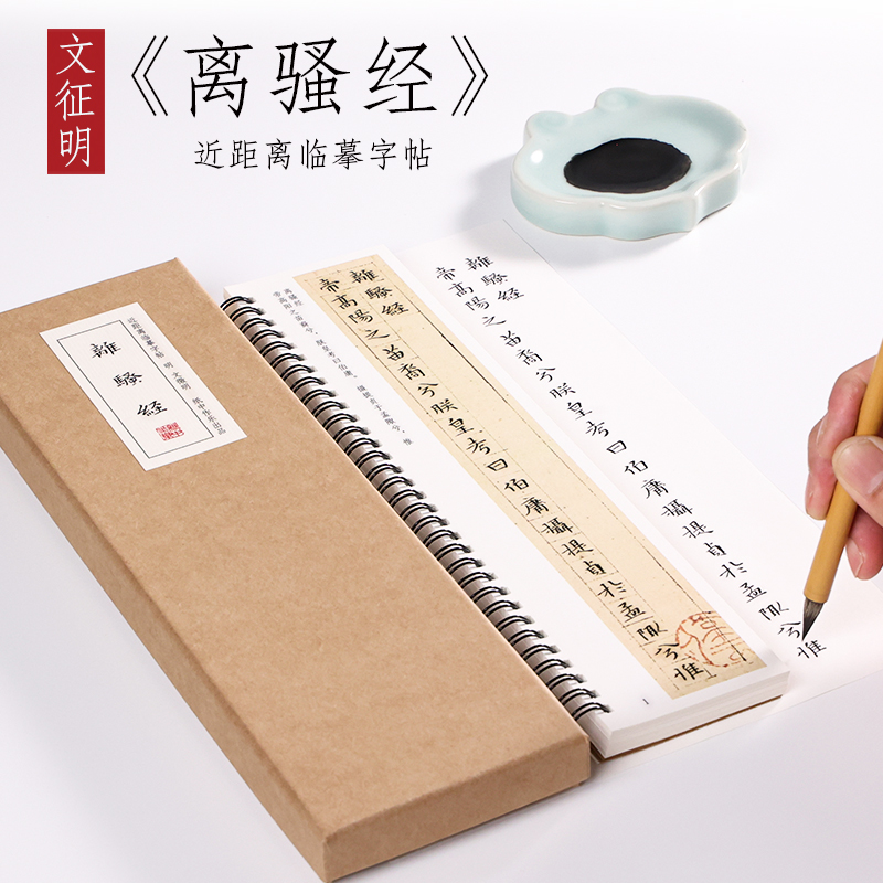 纸中作乐文征明《离骚经》小楷字帖近距离书法临摹字卡